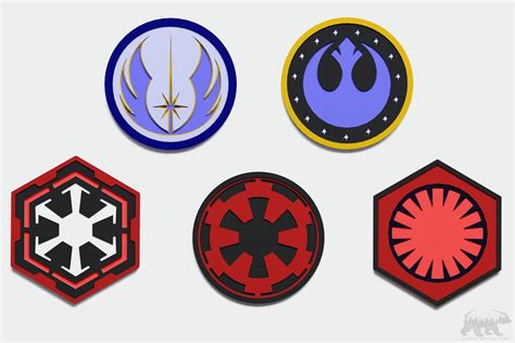 Set Of 5 Layered Star Wars Symbols For Cutting Lasercraftum