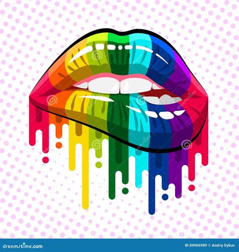 Rainbow Lips Vector Illustration 44627200