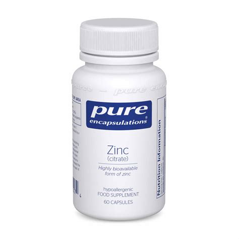 Zinc Citrate 60 Vcaps Pure Encapsulations Yourhealthbasket
