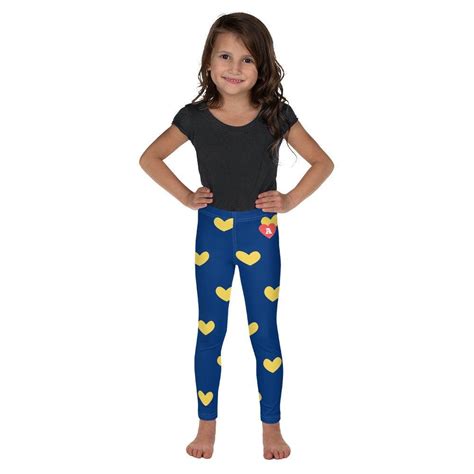 Yellow And Blue Hearts Leggings Kids 2t 7 By Lovearika On Etsy