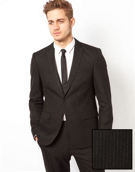 Great savings free delivery / collection on many items. Nike Asos Slim Fit Suit Jacket in Pinstripe in Black for ...