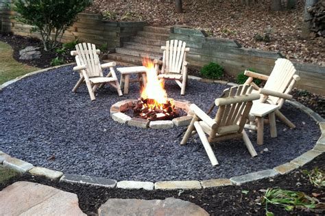 Gravel Fire Pit Area Backyard Diy Sunday Fire Pit Gravel Patio Fire