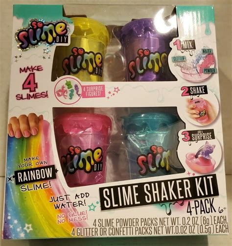 Canal Toys So Slime Shaker Kit 4 Pack Diy Rainbow Glitter Confetti 4 Surprises For Sale Online