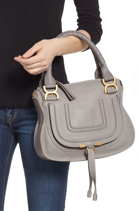 Chloé Marcie Small Double Carry Bag In Gray Lyst