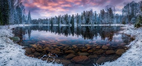 Free Download Hd Wallpaper Calm Lake Nature Landscape Winter