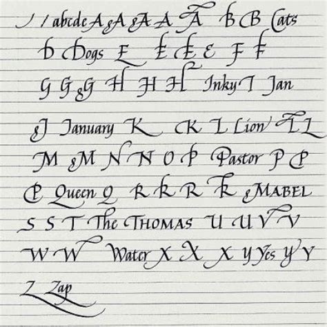 Fancy Handwriting Alphabet Hand Writing