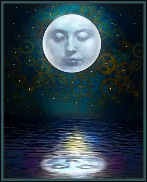 The Woman In The Moon Admires Her Reflection Moon Humor Moon Art