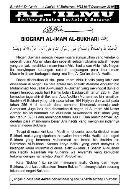 Biografi Al Imam Al Bukhari