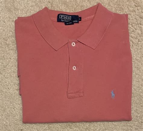 Vintage Vtg Polo By Ralph Lauren Mens Polo Shirt Pink Size L 1990 Rn