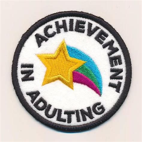 Achievement In Adulting Comical Patch Sew On Patch Applicae Patches For