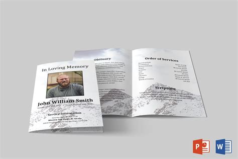 Mountain Funeral Program Template Funeral Program Template Word And