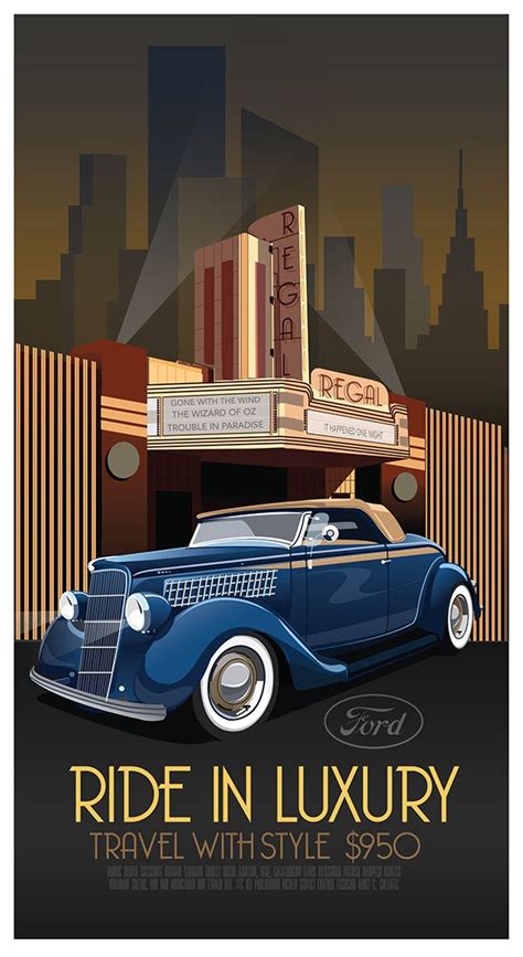 Art Deco Car Poster Art Deco Posters Art Deco Illustration Art Deco Car