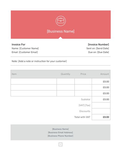 invoice template generate custom invoices square