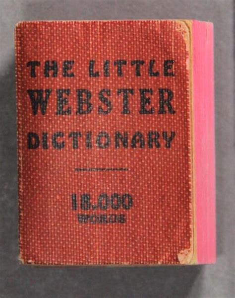 The Little Webster Dictionary 18000 Words By Webster Noah 1930
