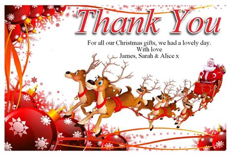 13 Format Christmas Thank You Card Templates Free With Stunning Design