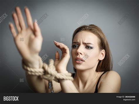 woman tied hands image and photo free trial bigstock