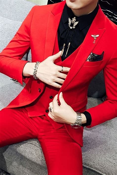 Talk Of Prom 😚the Best Combination Is A Red Suit And A Black Shirt The Tie Is Amazing ️ ️