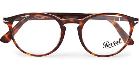 Persol Round Frame Tortoiseshell Acetate Optical Glasses In Brown For