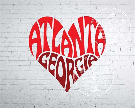 Georgia Homes Atlanta Georgia Heart Words Moving Ts Font Bundles