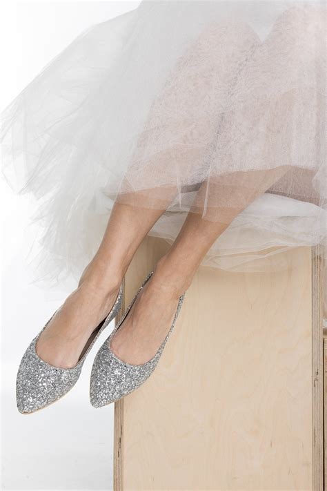 Silver Glitter Wedding Flats Wedding Shoes Ballet Flats Etsy Australia