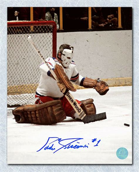 Ed Giacomin New York Rangers Autographed Nhl Goalie Butterfly Save 8x10