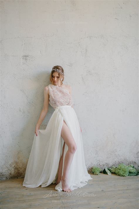 Two Piece Wedding Dress From Top And Wrap Skirt Anna Skoblikova Wedding Dresses And Evening Gowns