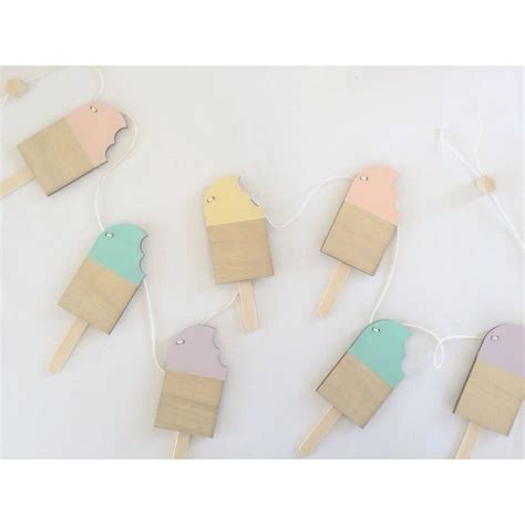 Popsicle Garland For Evies Room Wood Feather Pastel Decor Evie