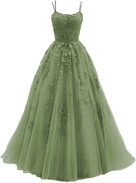 Chicbridal A Line Formal Dress Spaghetti Straps Ball Gowns