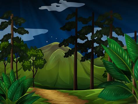 Background Scene With Trees In The Forest 430625 Vector Art At Vecteezy