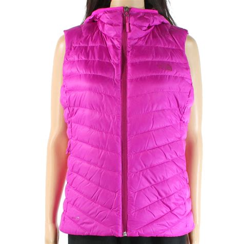 The North Face New Pink Womens Size Large L Puffer Full Zipper Vest