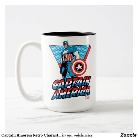 captain america retro character graphic two tone coffee mug character graphic