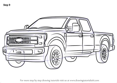Learn How To Draw Ford F Trucks Step By Step Drawing Tutorials