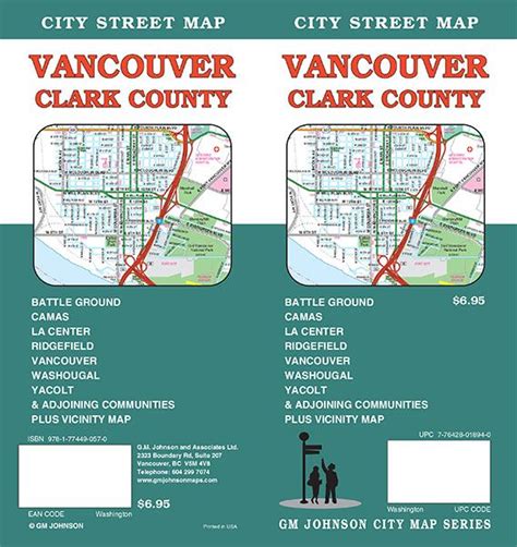 Vancouver Clark County Washington Street Map Gm Johnson Maps