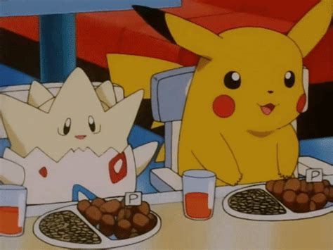 Pikachu And Togepi Eating Their Food Pokémon Cute Pikachu Pokemon Cute Pokemon Wallpaper