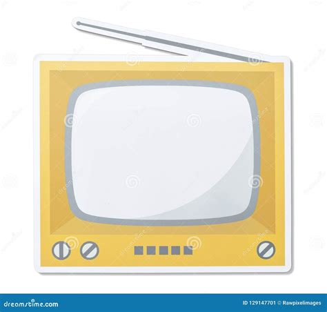 Icono Retro Del Ejemplo Del Vector De La TV Stock de ilustración