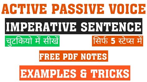 Active Passive Imperative Active Passive Imperative Sentence Active