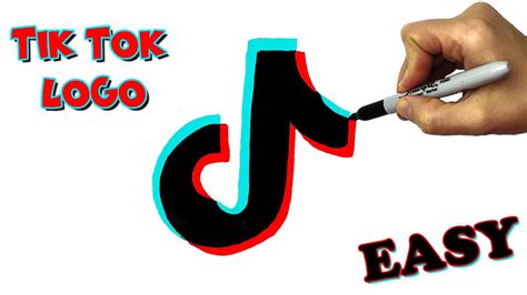 How To Draw The Tik Tok Logo Easy Drawing And Coloring Youtube