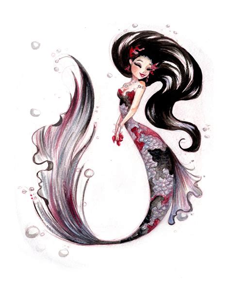 Silver Koi Fish Fine Art Print Etsy Mermaid Art Mermaid Drawings