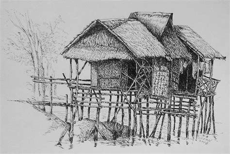 The Tagbanua Hut Pen And Ink 2014 By Danteluzon On Deviantart