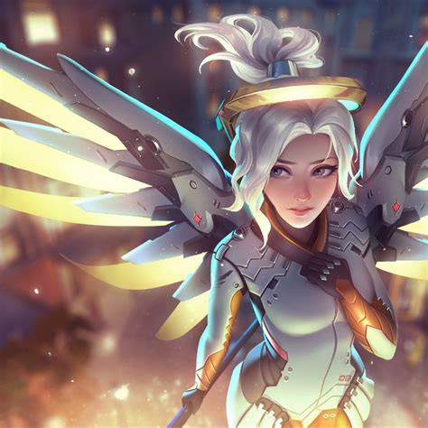 2048x2048 Mercy Overwatch Artwork Ipad Air Hd 4k Wallpapers Images