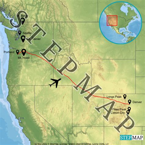 Stepmap West Usa Landkarte Für Nordamerika