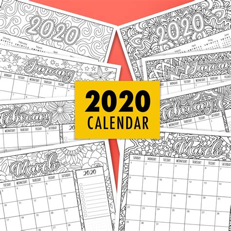 Free Printable Coloring Calendar For Adults 2019 Printable Coloring Pages