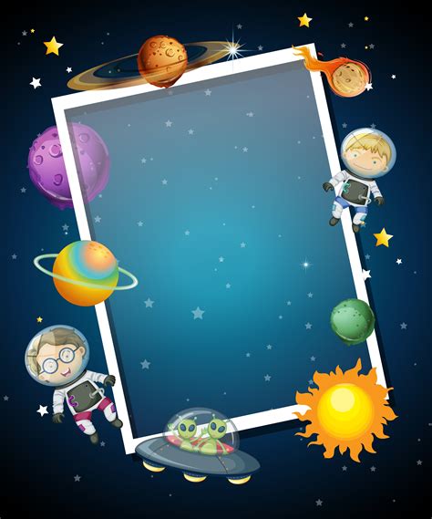 Space Themed Border With Blue Background 433794 Vector Art At Vecteezy
