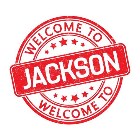 Welcome To Jackson Impression Of A Round Stamp With A Scuff Stock