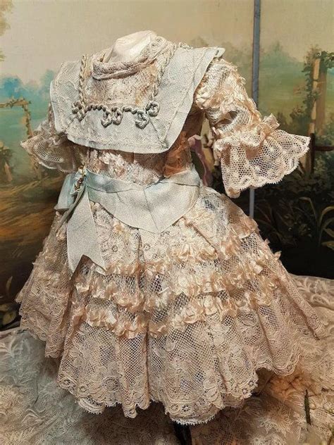 Most Beautiful French Bebe Costume With Bonnet Vintage Doll Dress