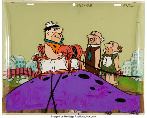 The Flintstones The Tycoon Fred Flintstone Production Cel Set Up With