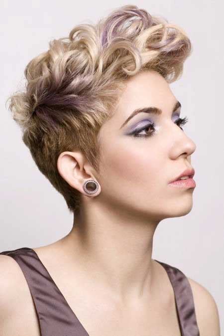 Blonde pixie with curly bangs. 15 Short Curly Pixie Hairstyles - The Xerxes