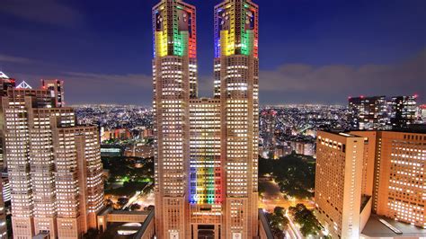 Tokyo Tower Singapore Skyscrapers Night Hd Wallpaper Wallpaper Flare