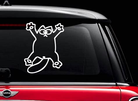 funny cat vinyl decal sticker for car automobile window wall etsy