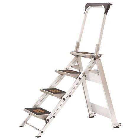 Little Giant Ladder Systems 4 Ft Safety Aluminum Step Ladder With Bar
